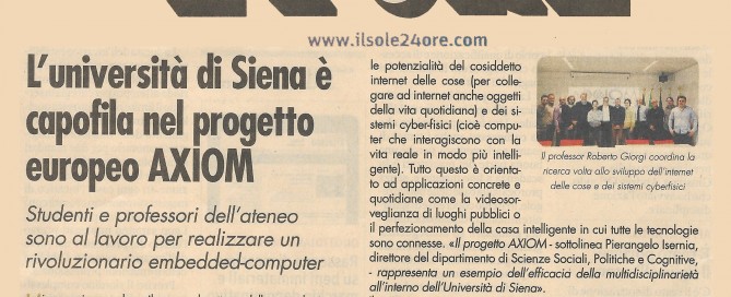 AXIOM Project on Il Sole 24 Ore